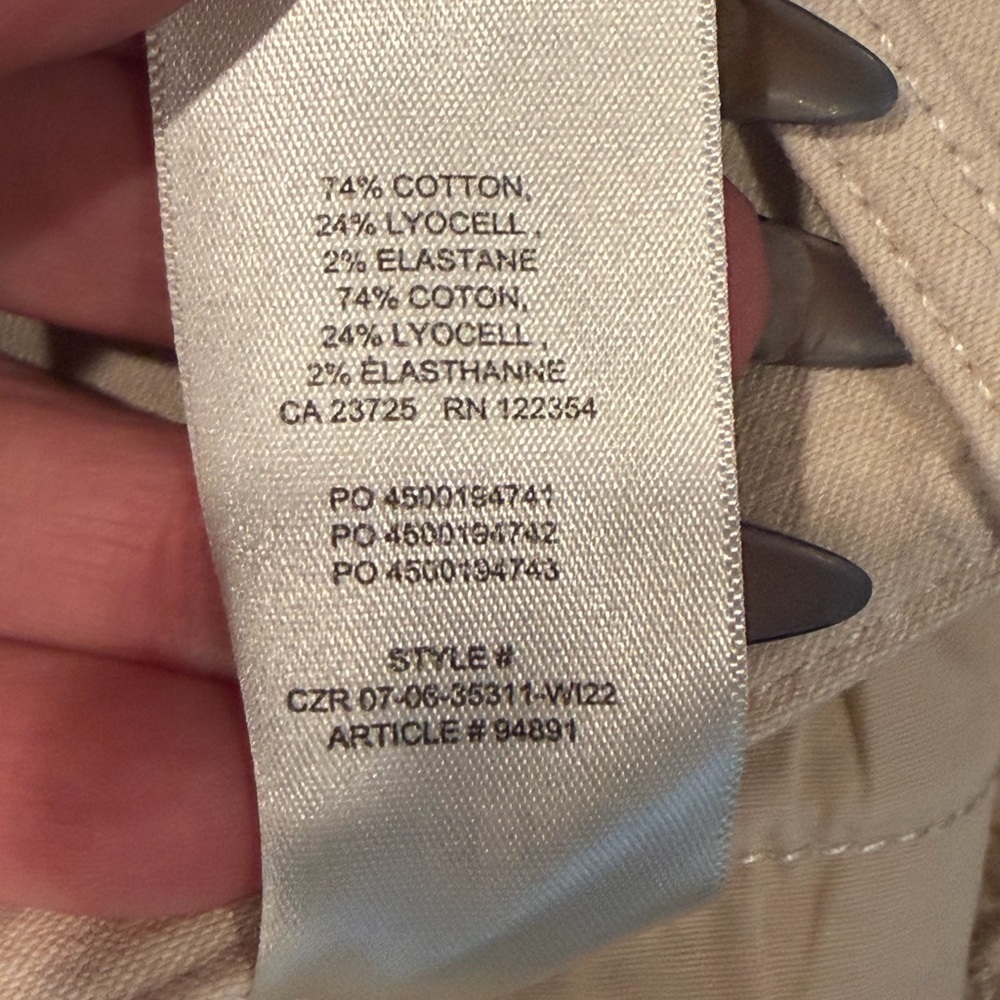 Wilfred Free Aritzia Cream Cargo Pants High Rise Straight Leg Utility Size 8 - Picture 7 of 7